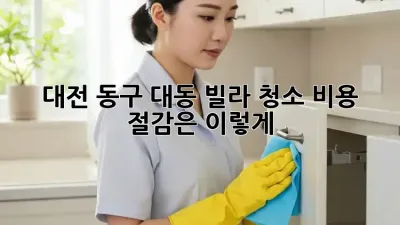 대전 동구 대동 빌라 청소, 비용 절감은 이렇게!